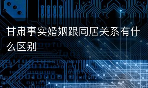 甘肃事实婚姻跟同居关系有什么区别