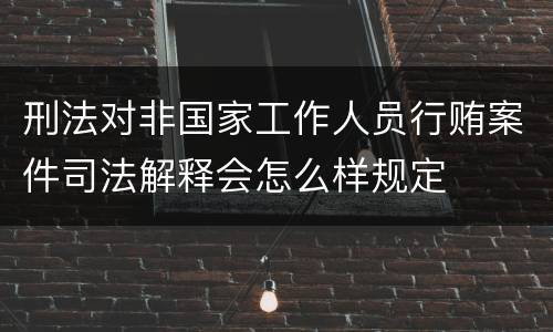 刑法对非国家工作人员行贿案件司法解释会怎么样规定