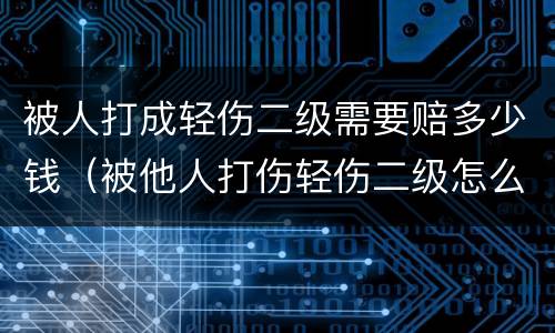 被人打成轻伤二级需要赔多少钱（被他人打伤轻伤二级怎么赔偿）