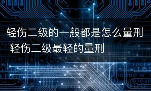 轻伤二级的一般都是怎么量刑 轻伤二级最轻的量刑