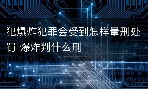 犯爆炸犯罪会受到怎样量刑处罚 爆炸判什么刑