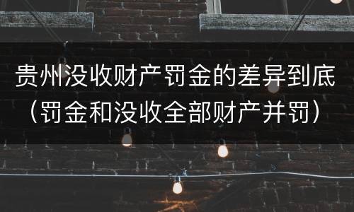 贵州没收财产罚金的差异到底（罚金和没收全部财产并罚）