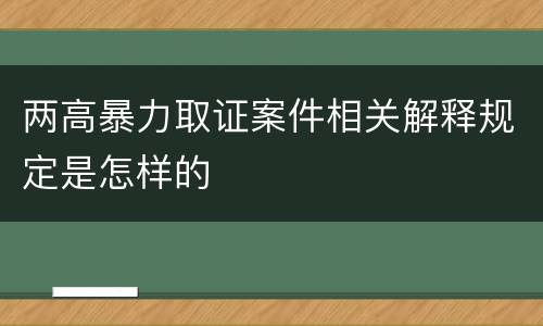 两高暴力取证案件相关解释规定是怎样的