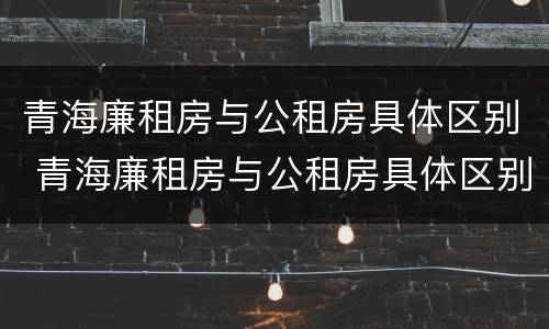 青海廉租房与公租房具体区别 青海廉租房与公租房具体区别是什么