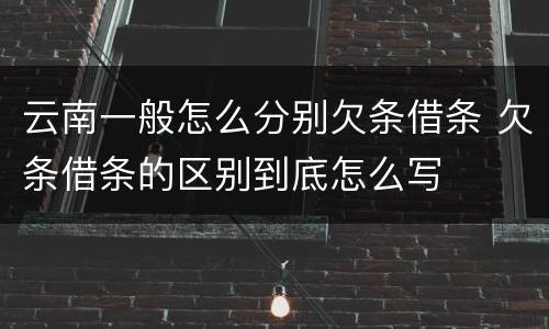 云南一般怎么分别欠条借条 欠条借条的区别到底怎么写