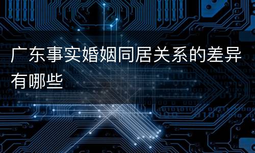 广东事实婚姻同居关系的差异有哪些