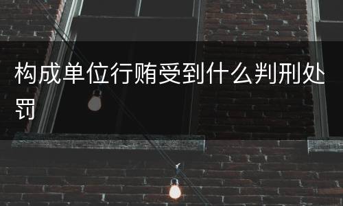 构成单位行贿受到什么判刑处罚
