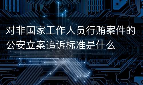 对非国家工作人员行贿案件的公安立案追诉标准是什么