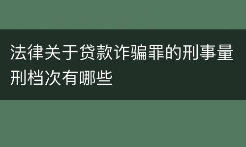 法律关于贷款诈骗罪的刑事量刑档次有哪些