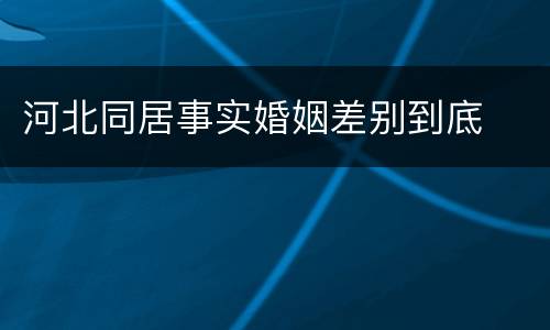 河北同居事实婚姻差别到底