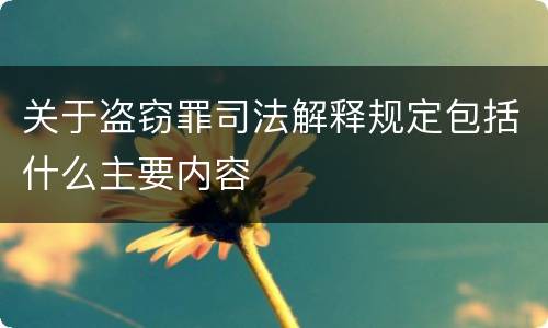 关于盗窃罪司法解释规定包括什么主要内容