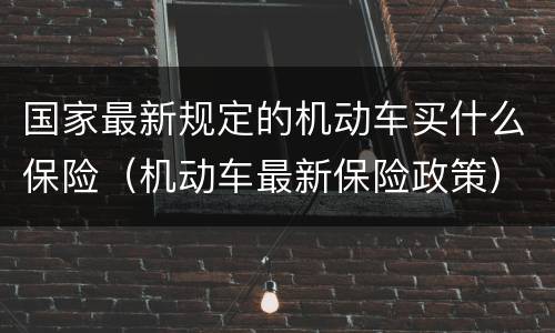 国家最新规定的机动车买什么保险（机动车最新保险政策）