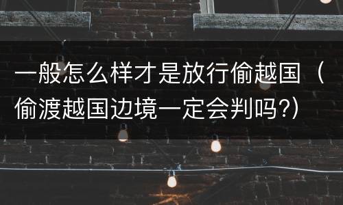 一般怎么样才是放行偷越国（偷渡越国边境一定会判吗?）