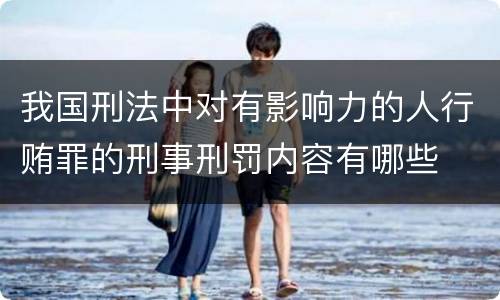 我国刑法中对有影响力的人行贿罪的刑事刑罚内容有哪些