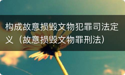构成故意损毁文物犯罪司法定义（故意损毁文物罪刑法）
