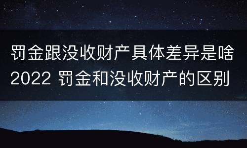 罚金跟没收财产具体差异是啥2022 罚金和没收财产的区别