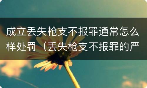 成立丢失枪支不报罪通常怎么样处罚（丢失枪支不报罪的严重后果）