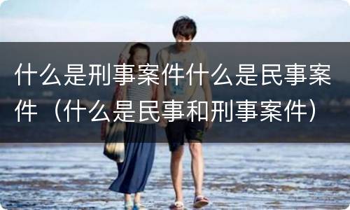 什么是刑事案件什么是民事案件（什么是民事和刑事案件）