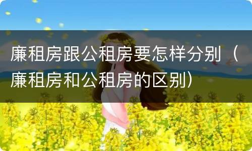 廉租房跟公租房要怎样分别（廉租房和公租房的区别）