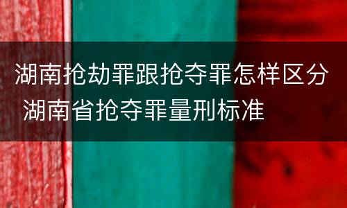 湖南抢劫罪跟抢夺罪怎样区分 湖南省抢夺罪量刑标准