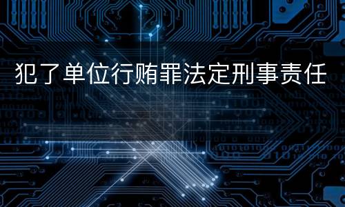 犯了单位行贿罪法定刑事责任