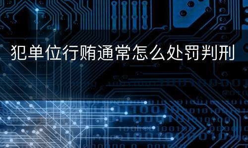 犯单位行贿通常怎么处罚判刑