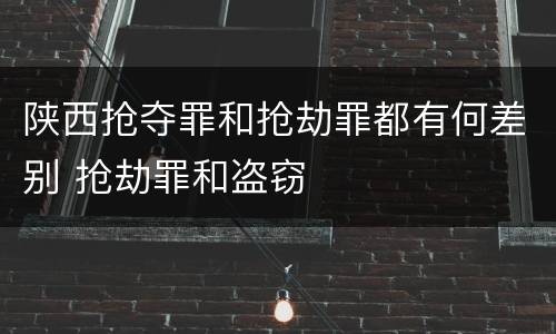 陕西抢夺罪和抢劫罪都有何差别 抢劫罪和盗窃
