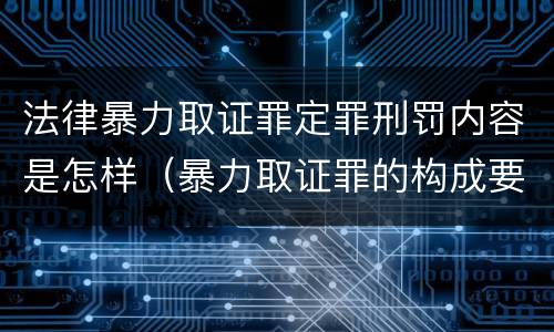 法律暴力取证罪定罪刑罚内容是怎样（暴力取证罪的构成要件）