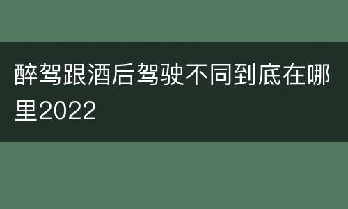 醉驾跟酒后驾驶不同到底在哪里2022