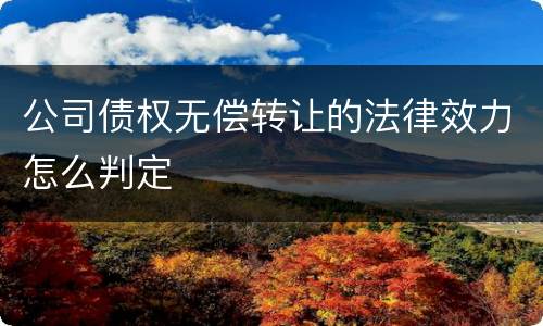 公司债权无偿转让的法律效力怎么判定