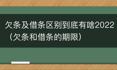 欠条及借条区别到底有啥2022（欠条和借条的期限）