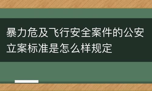 暴力危及飞行安全案件的公安立案标准是怎么样规定