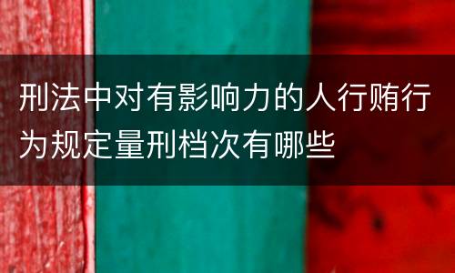 刑法中对有影响力的人行贿行为规定量刑档次有哪些