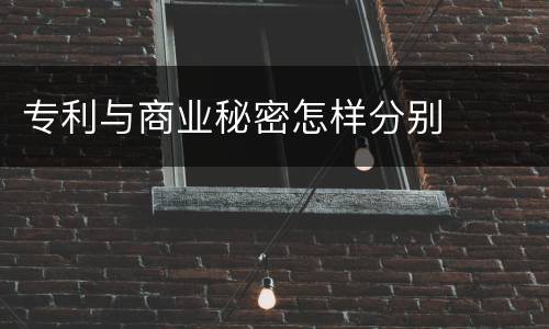 专利与商业秘密怎样分别