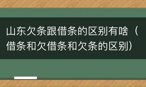 山东欠条跟借条的区别有啥（借条和欠借条和欠条的区别）
