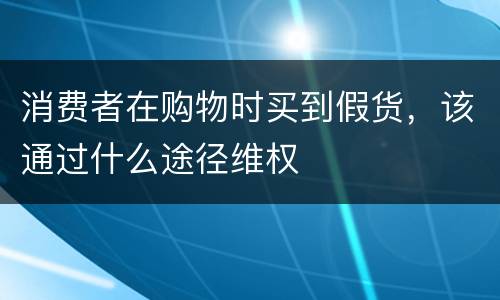 消费者在购物时买到假货，该通过什么途径维权