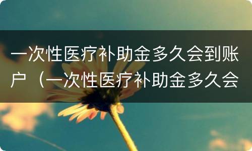 一次性医疗补助金多久会到账户（一次性医疗补助金多久会到账户里）