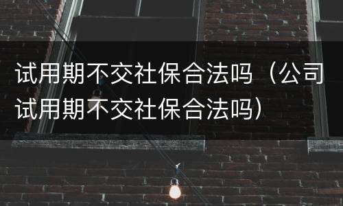 试用期不交社保合法吗(公司试用期不交社保合法吗)