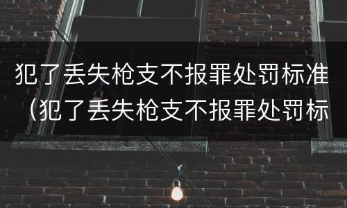 犯了丢失枪支不报罪处罚标准（犯了丢失枪支不报罪处罚标准是多少）