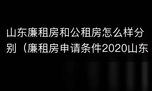山东廉租房和公租房怎么样分别（廉租房申请条件2020山东）