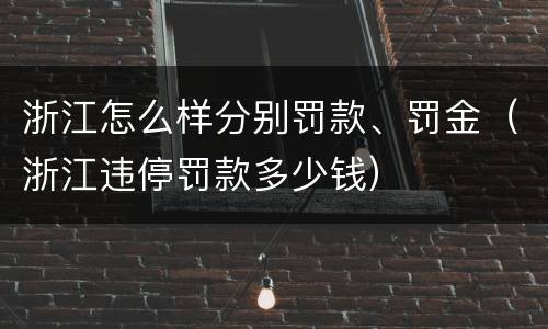 浙江怎么样分别罚款、罚金（浙江违停罚款多少钱）