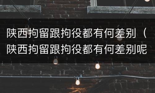 陕西拘留跟拘役都有何差别（陕西拘留跟拘役都有何差别呢）
