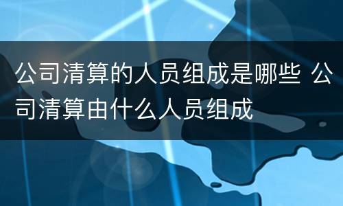 公司清算的人员组成是哪些 公司清算由什么人员组成