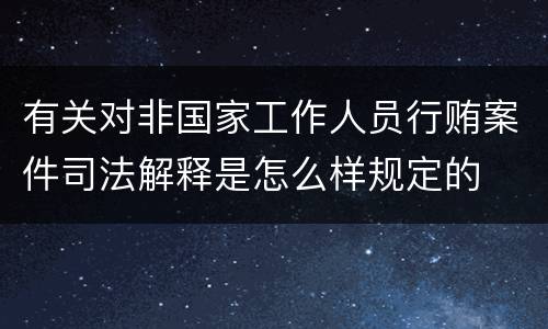 有关对非国家工作人员行贿案件司法解释是怎么样规定的