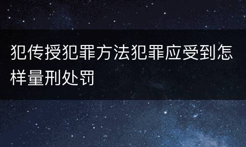 犯传授犯罪方法犯罪应受到怎样量刑处罚