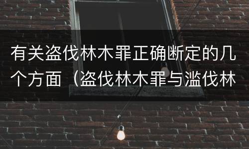 有关盗伐林木罪正确断定的几个方面（盗伐林木罪与滥伐林木罪的关键区别是）