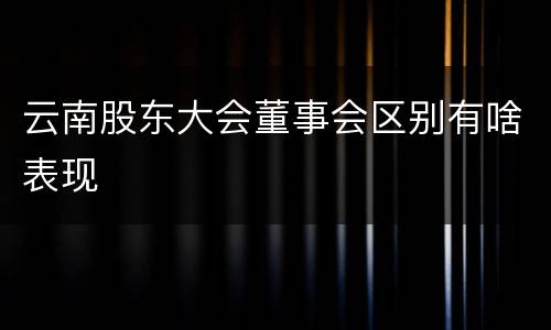 云南股东大会董事会区别有啥表现