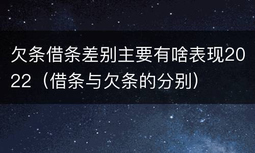 欠条借条差别主要有啥表现2022（借条与欠条的分别）