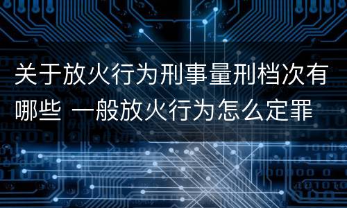 关于放火行为刑事量刑档次有哪些 一般放火行为怎么定罪