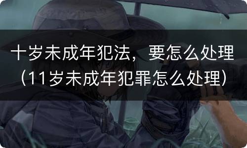 十岁未成年犯法，要怎么处理（11岁未成年犯罪怎么处理）